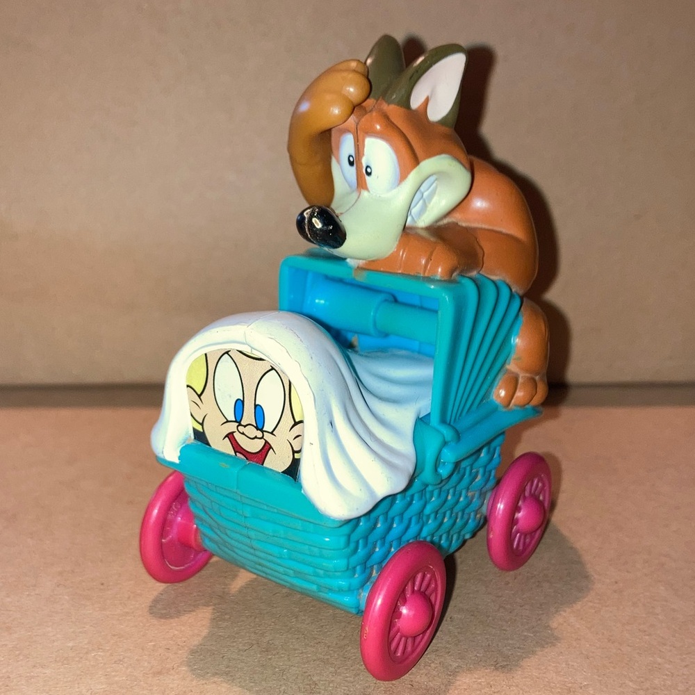 Animaniacs Mindy and Buttons Toy Baby Carriage 1994 Mcdonalds Happy Meal